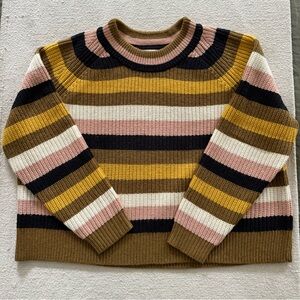 Madewell | Women's Striped Tilden Pullover Sweater | Size Small | EUC